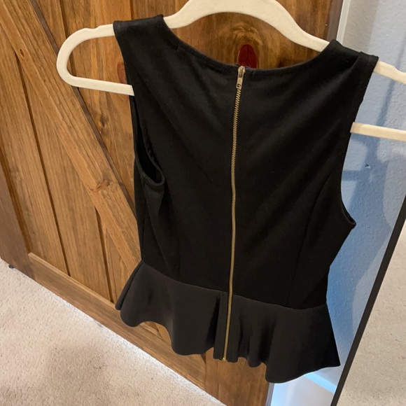 “Lily White” black peplum tank - Picture 3 of 4